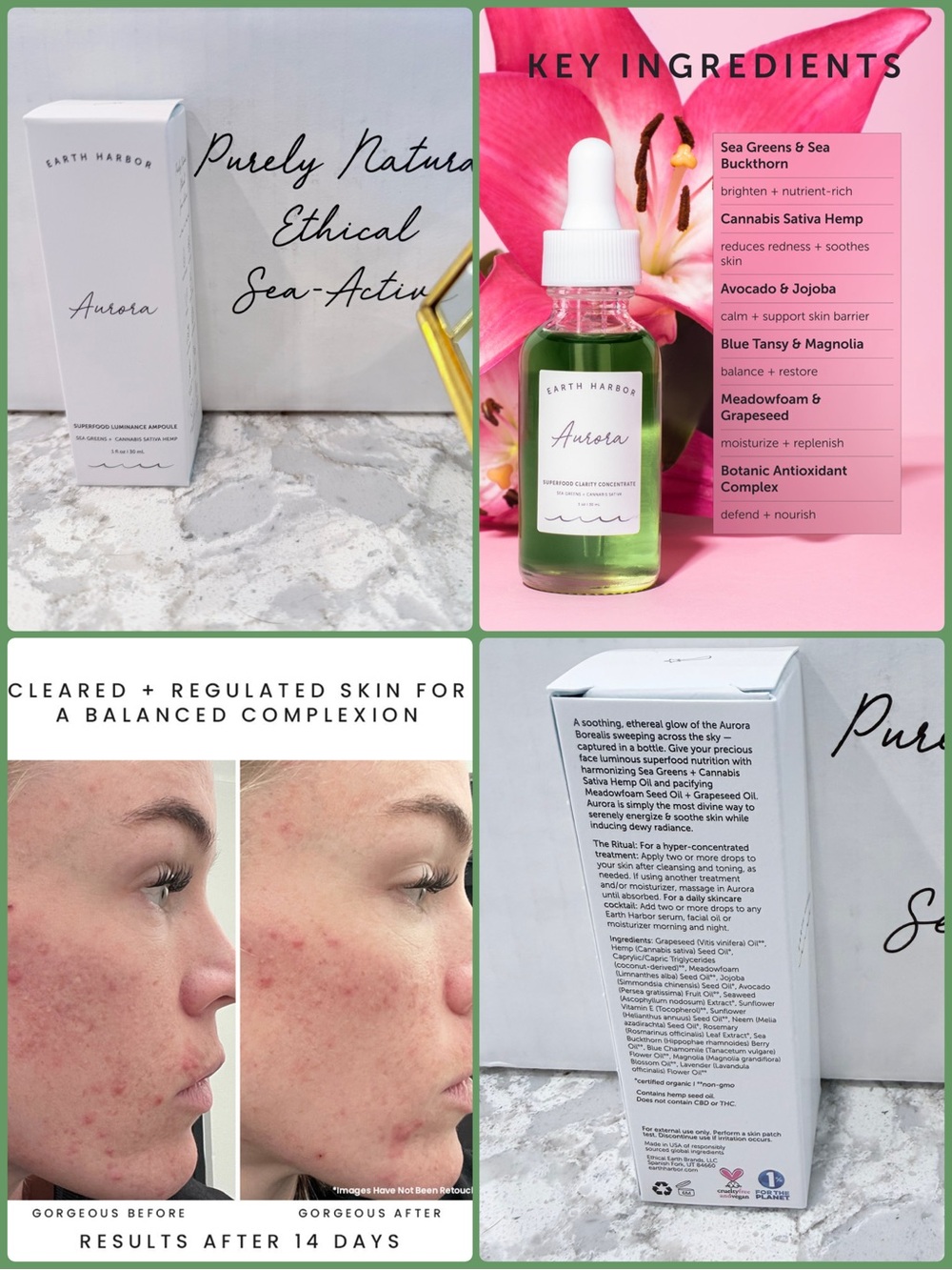 Earth Harbor Aurora Superfood Luminance Ampoule Balancing Facial Oil NWT BNIB